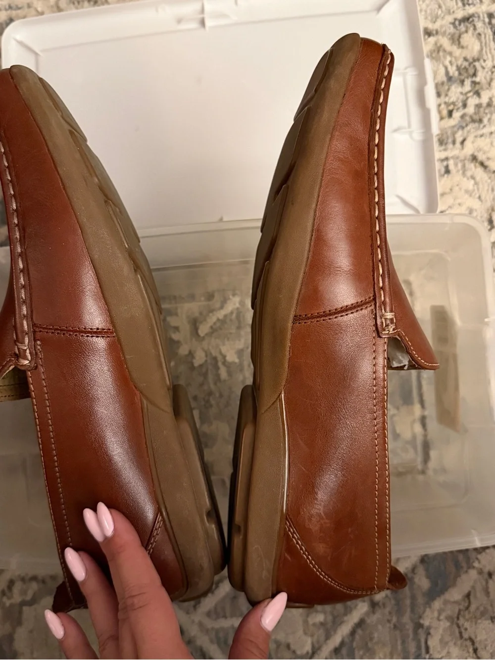 Florsheim Cognac Brown Leather Slip-On Loafers
